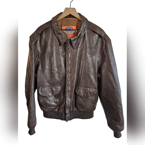 Cooper Men Large Type A-2 Flight Jacket Brown Leather US Air Force Archival Rare - Picture 2 of 8
